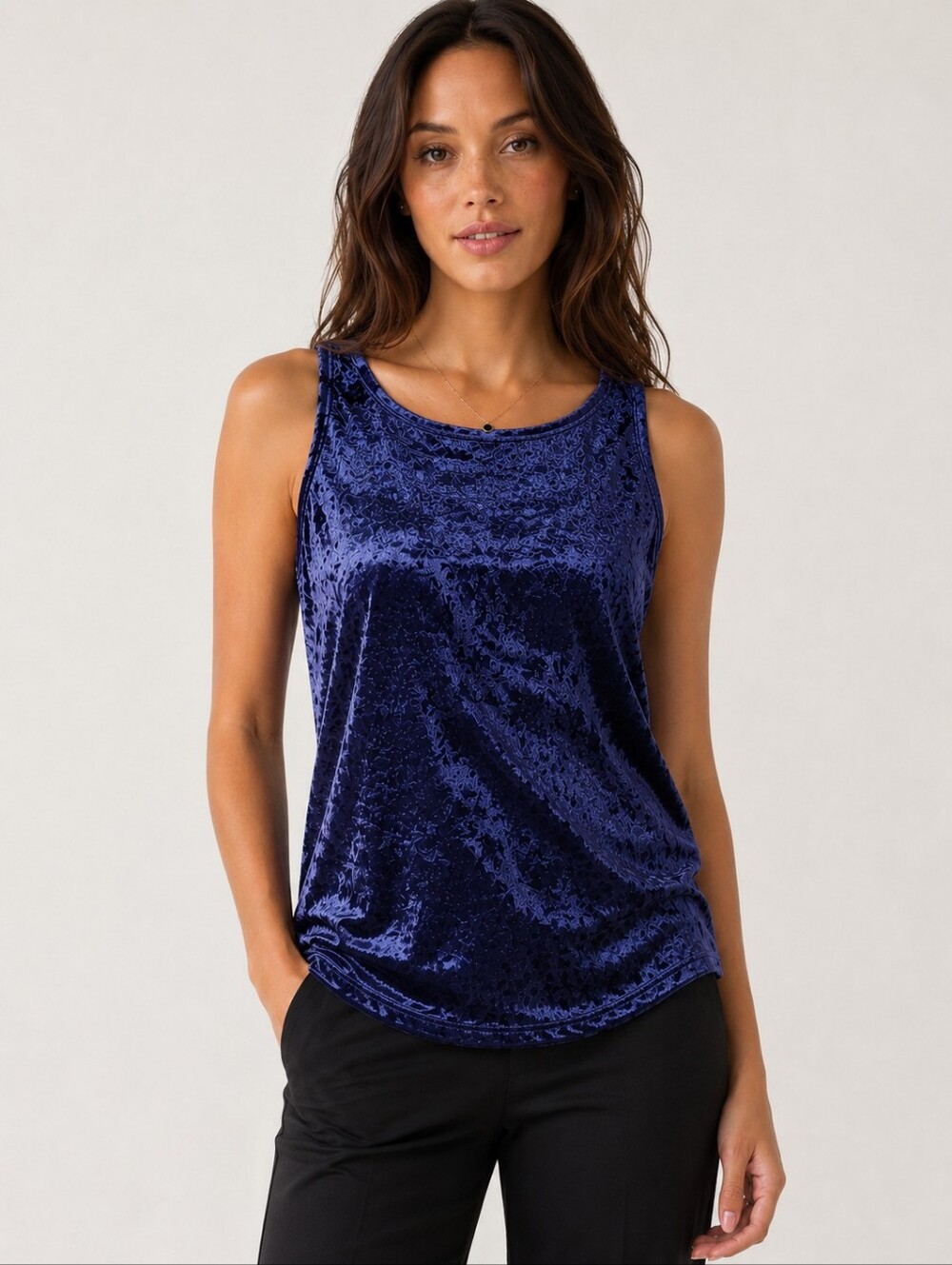 ❤️ CYNTHIA ROWLEY CRUSHED VELVET TANK TOP, MEDIUM